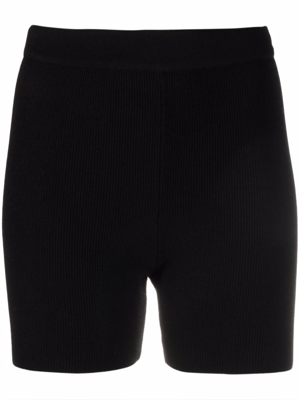 Jacquemus Le Short Arancia Ribbed Knit Biker Shorts Black Size FR 42 NWT! $220